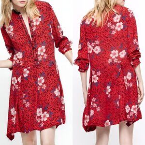 Zadig & Voltaire Red Ruti‎ Pensee Floral Silk Dress